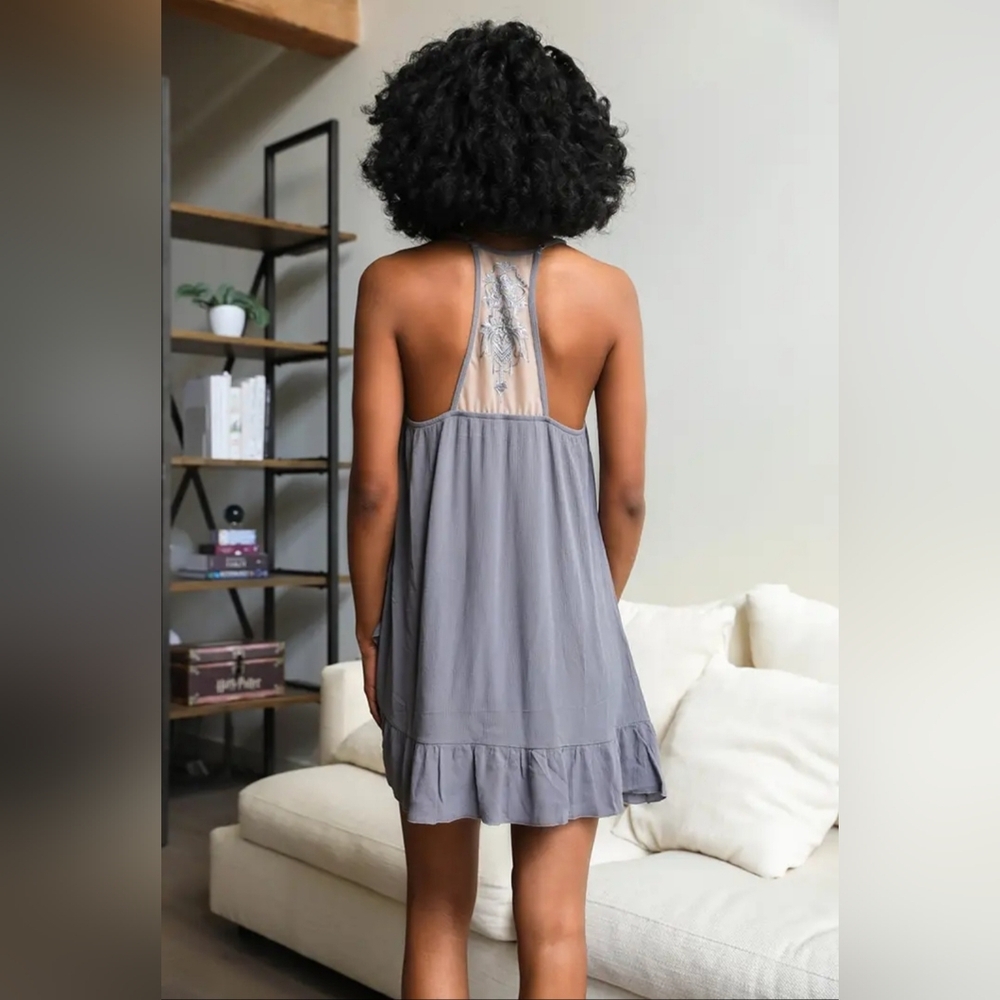 Tattoo Mesh Back Slip dress